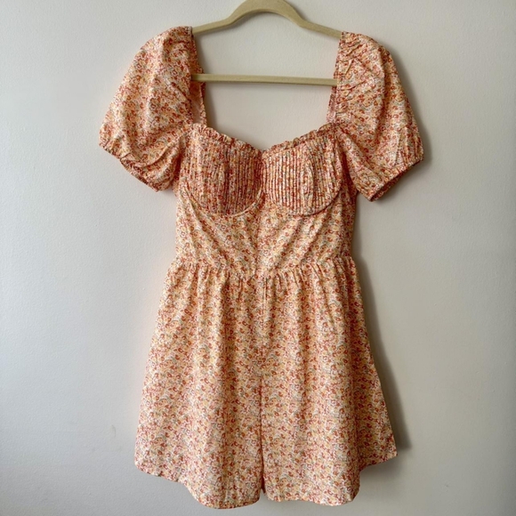 Floral Puff Sleeve Dress - Picture 1 of 7